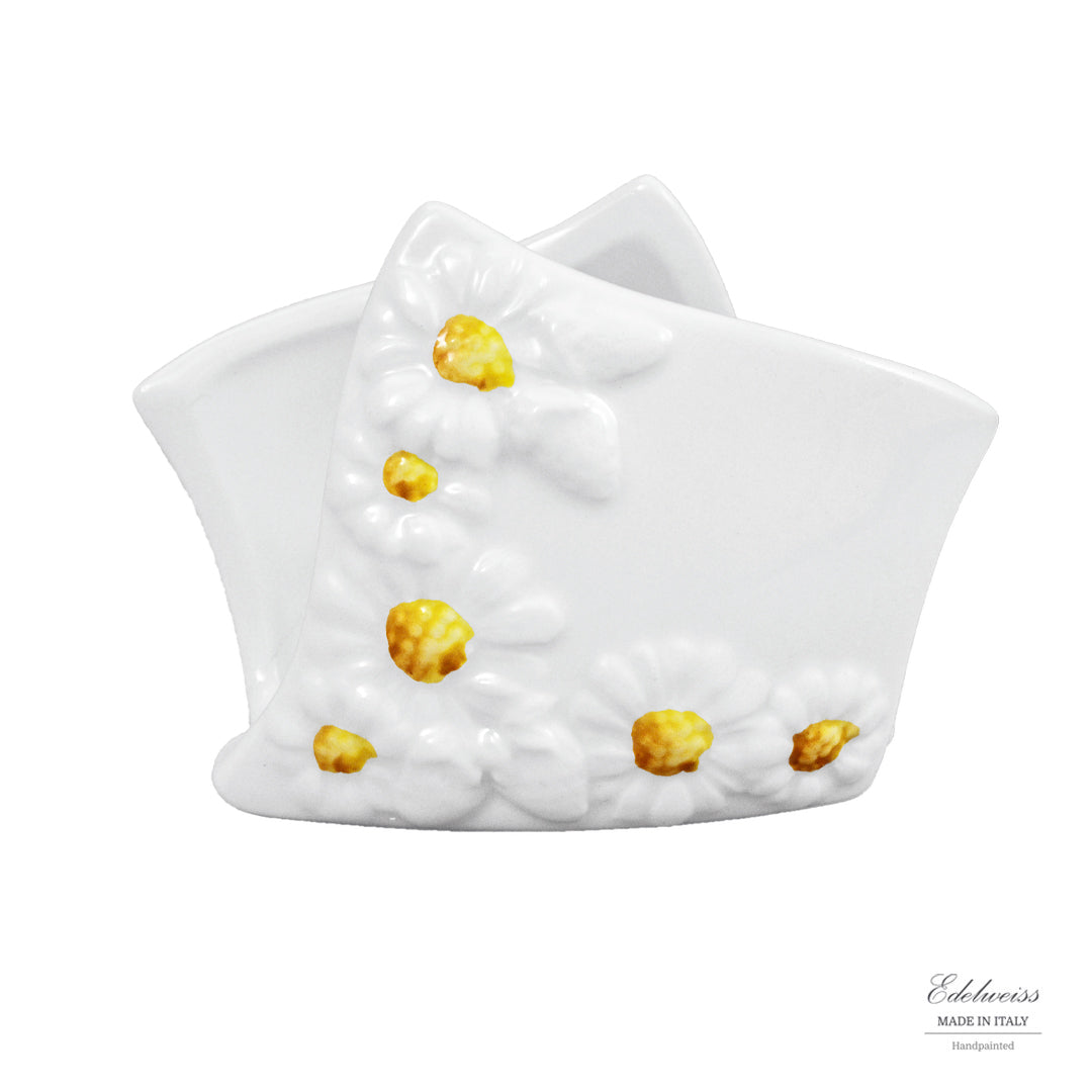 White Daisy Napkin Holder
