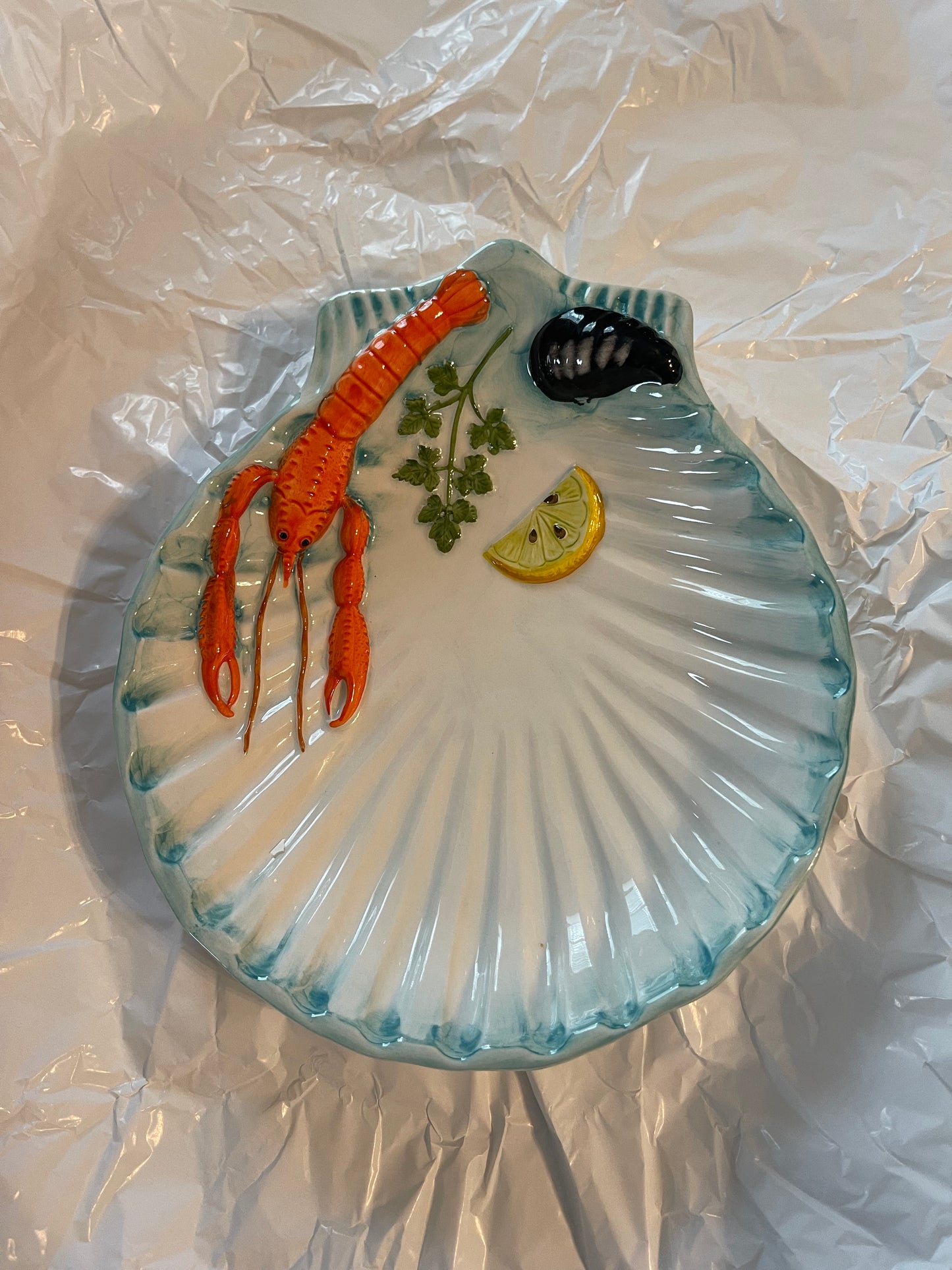 Small Blue Lobster Shell Tray