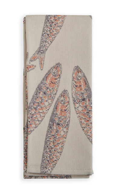 Orange and Blue Sardine Hand Towel
