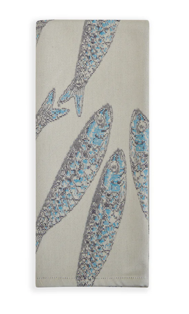 Turquoise Sardine Hand Towel