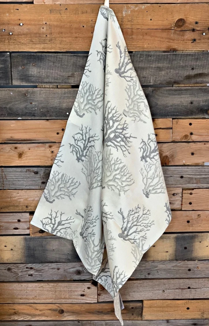 Grey Coral Hand Towel