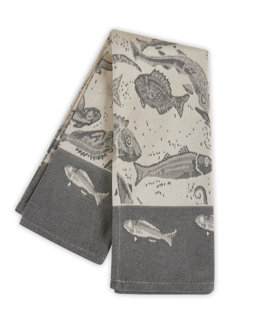 Charcoal Fish Hand Towel