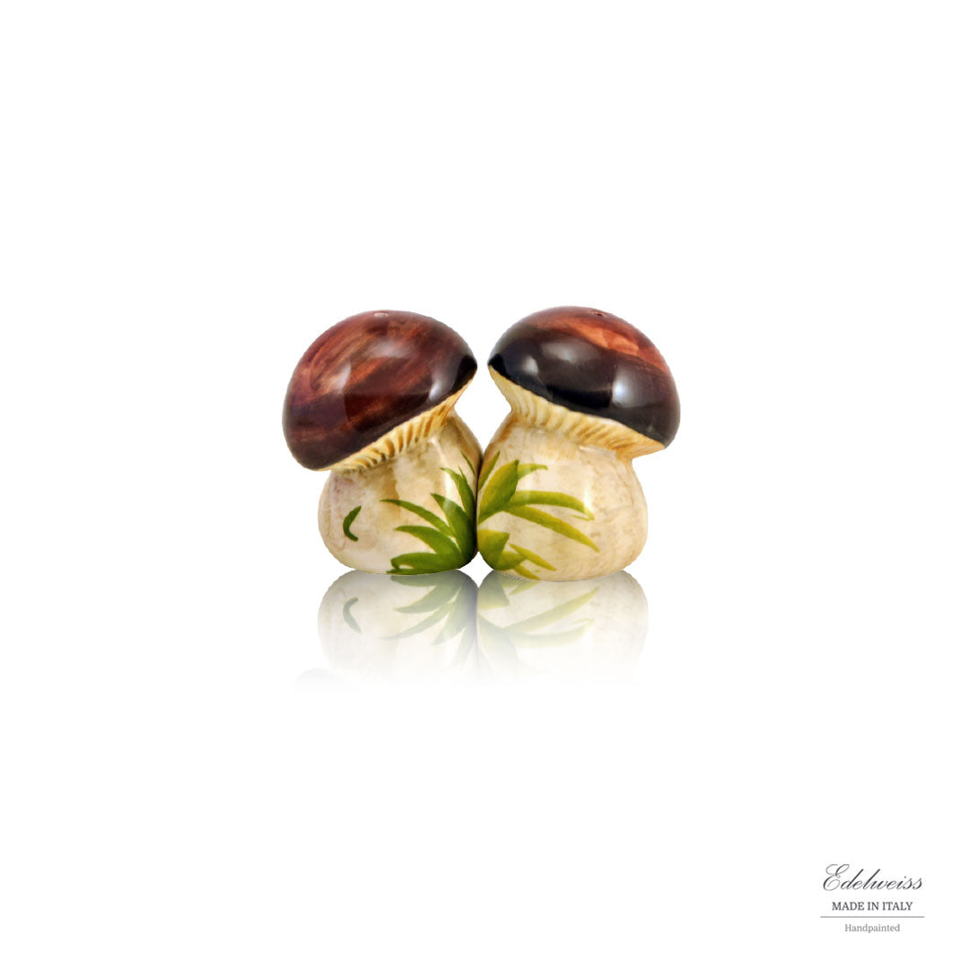 Brown Mushroom Salt and Pepper Shakers