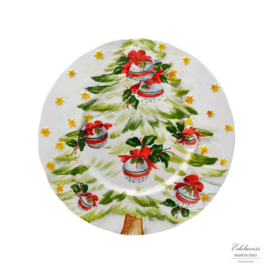 White Tree Holiday Plate