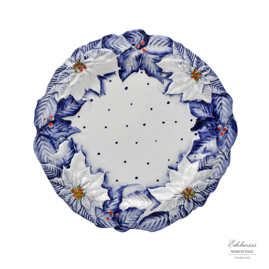 Blue and White Holiday Plate